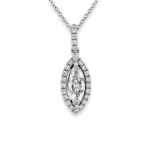 18k White gold & Diamond Marquise Radiance Pendant
