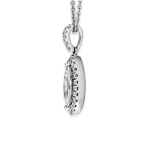 18k White gold & Diamond Marquise Radiance Pendant