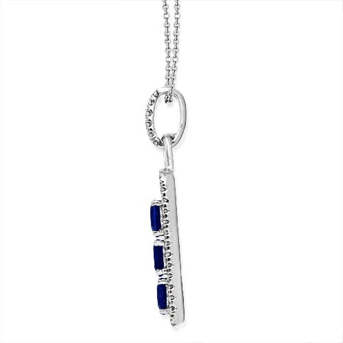 18k White Gold and Sapphire Diamond Pendant